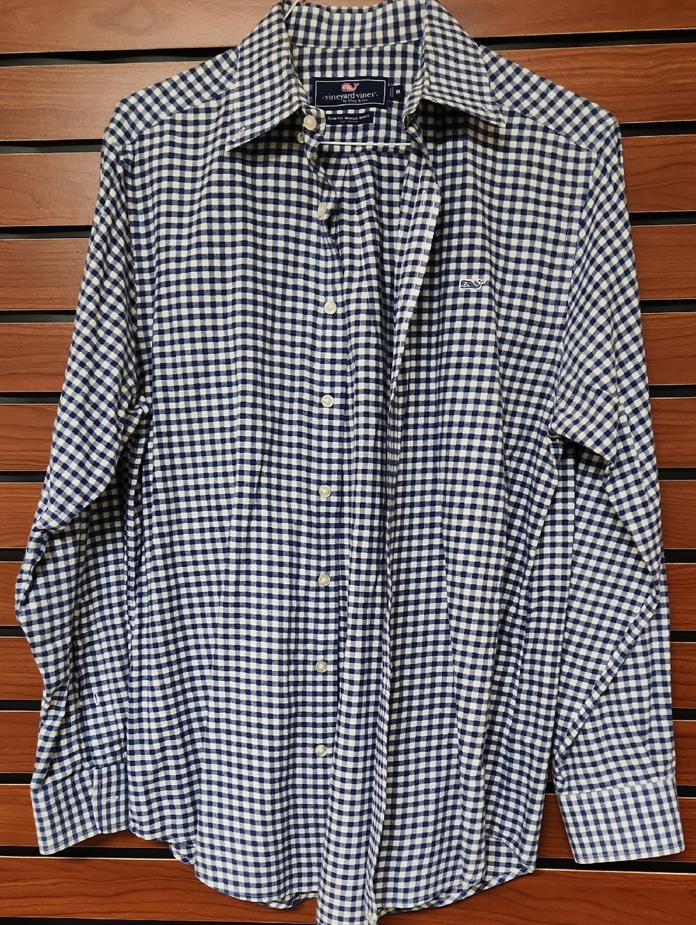 Vineyard Vines Navy and White Gingham Button-Down Shirt